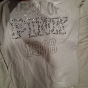 PINK Victoria's Secret White Tee with Silver Accents